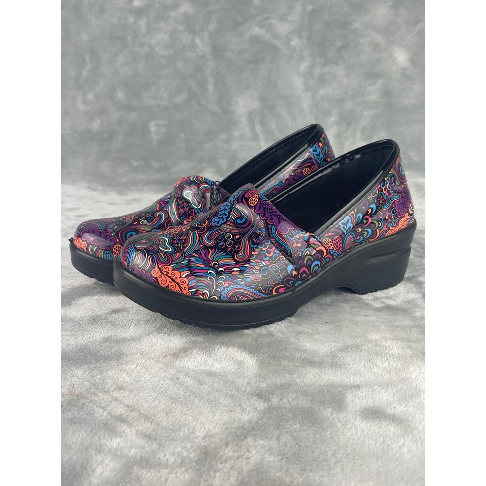 Easy Street Laurie Clogs Womens 5.5 Multi-Color Excellent Paisley Slip Resistant - Picture 1 of 8